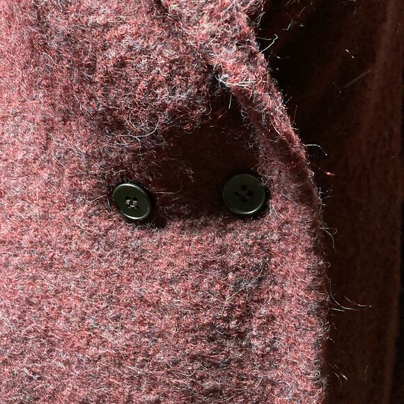 CoraKemperman SMALL sz 38 Plum Wool Button Front Coat. Pre-Owned - Picture 4 of 10